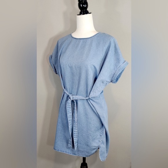 All Saints Denim Tie-Waist Dress - Picture 3 of 9